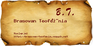 Brasovan Teofánia névjegykártya